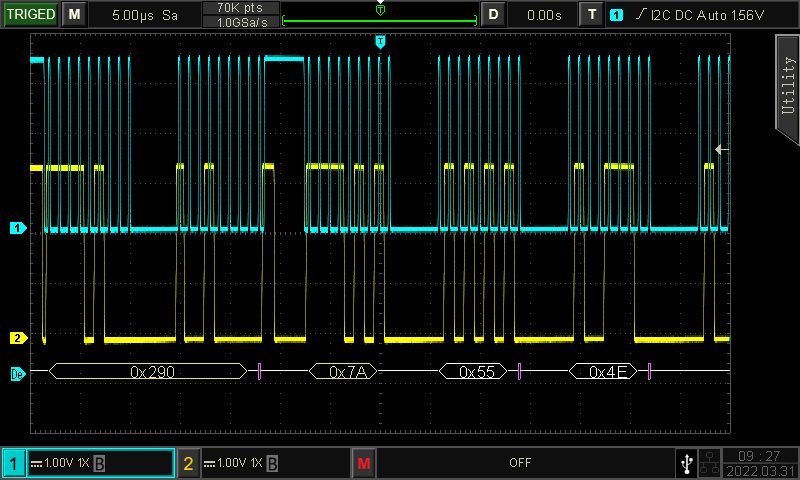 串行总线触发和硬件解码（RS232/I²C/SPI）